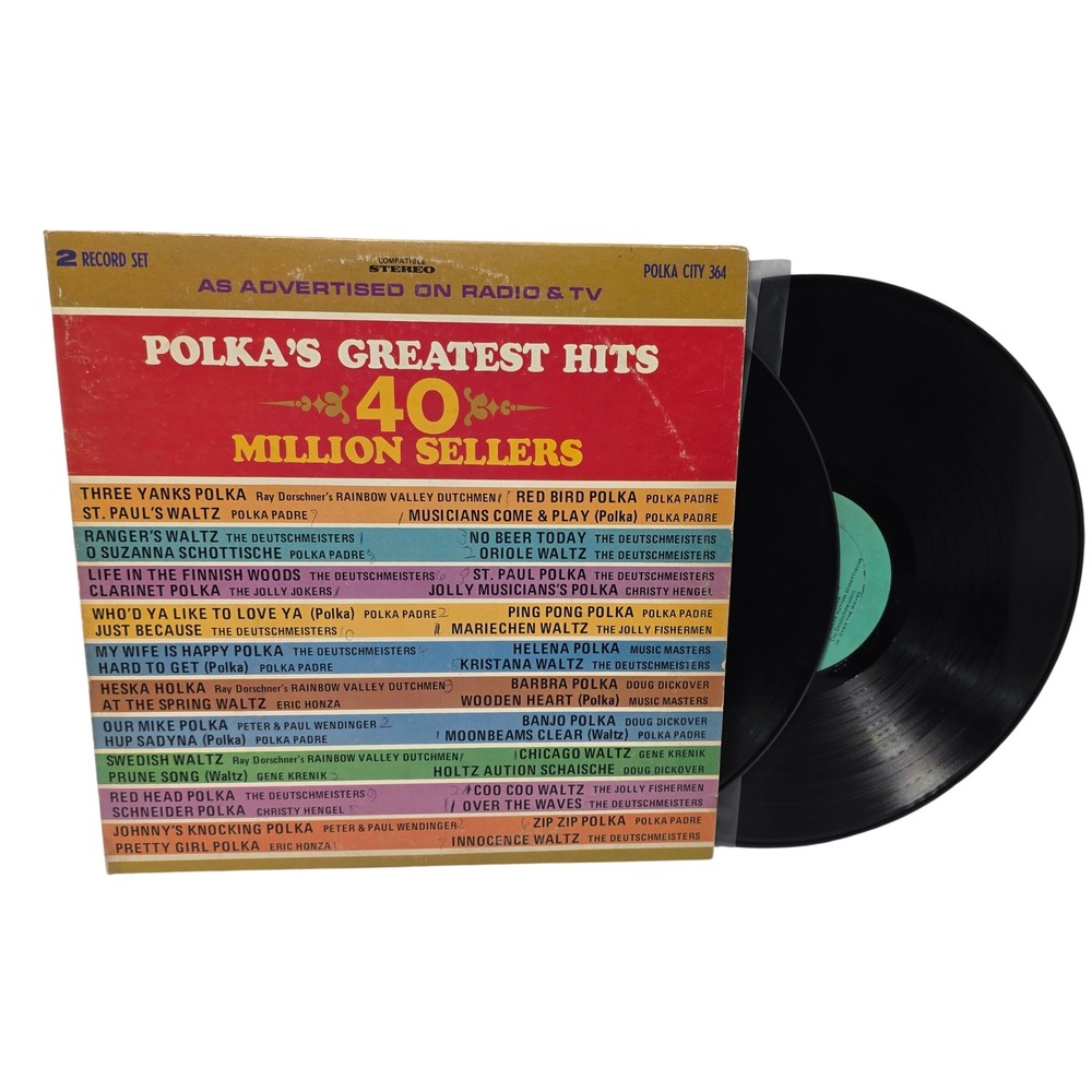 Polkas Greatest Hits 40 Million Sellers 2 Record Set Polka City 364 Various LP*